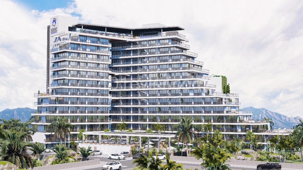 Iskele Long Beach'te 1+1 Panorama Daire, 75.5m², 4. Kat, Satılık